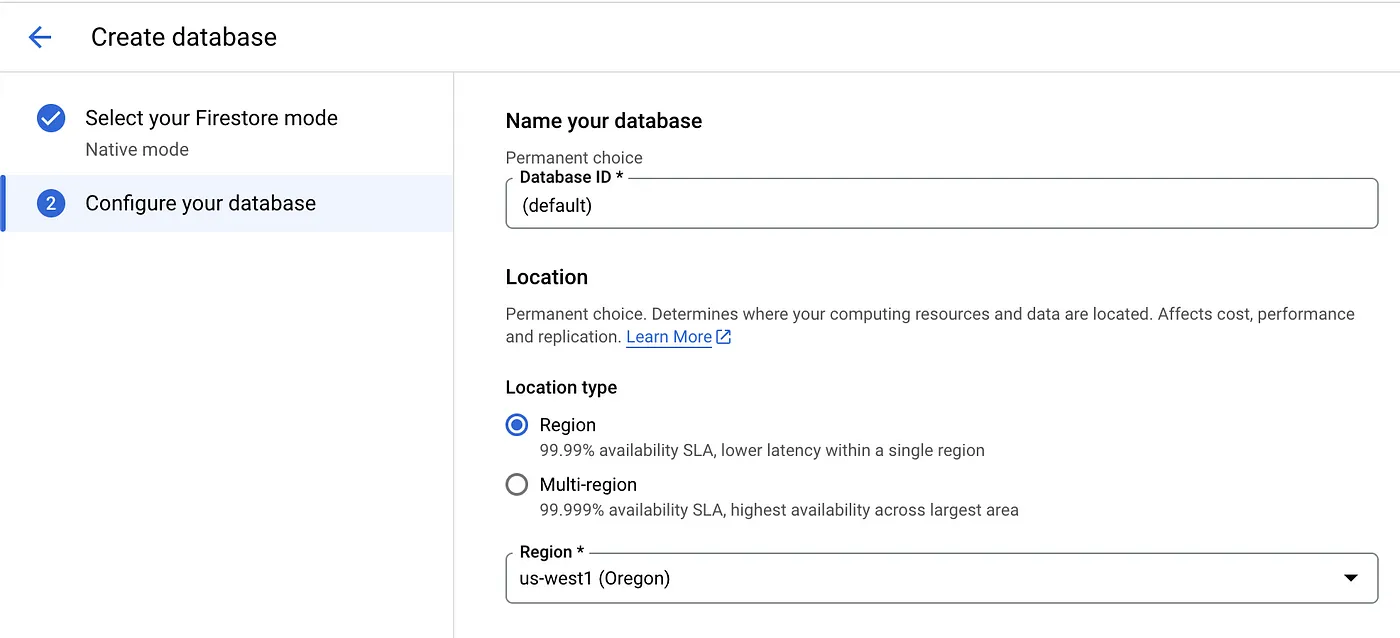 Database setup 2/2