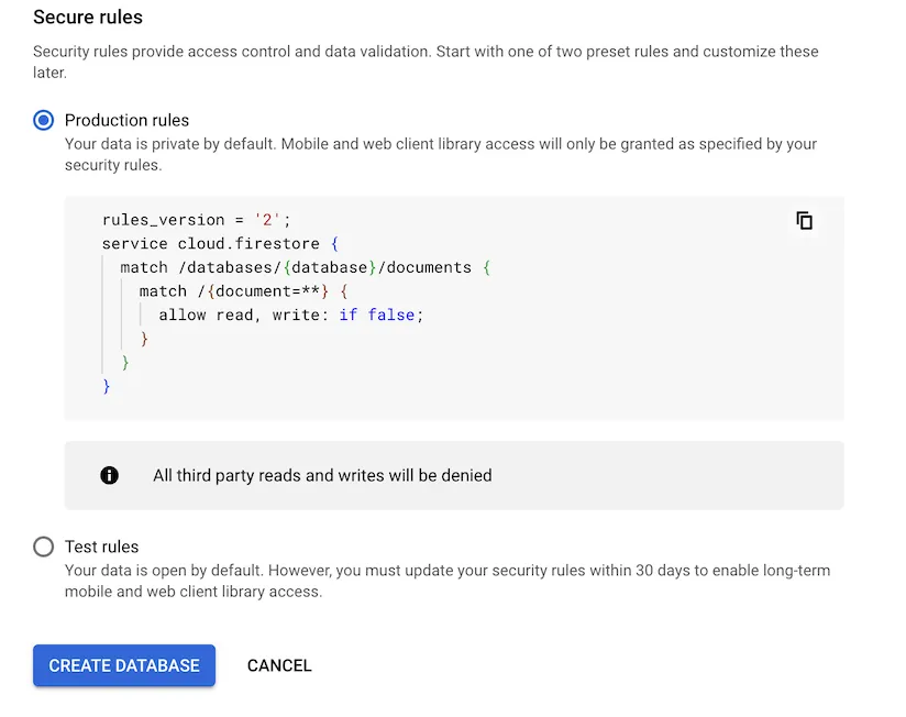 Database Rules