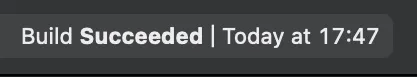 XCode build result